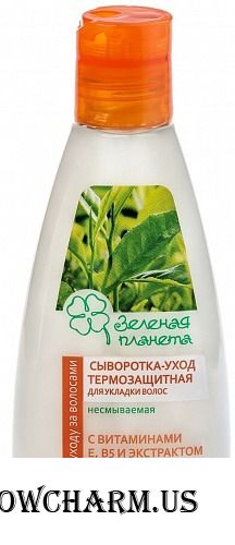 Green Planet / Сыворотка-уход термозащитная для укладки волос несмываемая