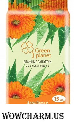 Green Planet / Салфетки влажные освежающие