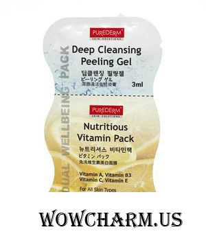 Purederm / Пилинг гель и маска Dual Wellbeing Pack