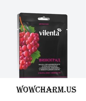 VILENTA / Маска для лица «ВИНОГРАД» успокаивающая лифтинг-эффект с виноградным соком