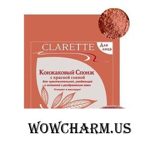 Clarette / Конжаковый спонж с красной глиной
