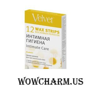 Velvet / Полоски для депиляции wax strips intimate care