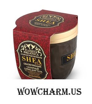 Planeta Organica / 100% натуральный обновляющий Сахарный скраб для тела "Shea"