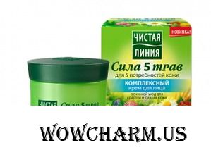 "Чистая линия" / Комплексный крем для лица Сила 5 трав