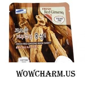 3W CLINIC / Маска для лица Fresh Red Ginseng Mask Sheet