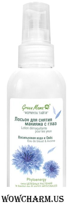 Green Mama / Лосьон для снятия макияжа с глаз Васильковая вода и Овёс