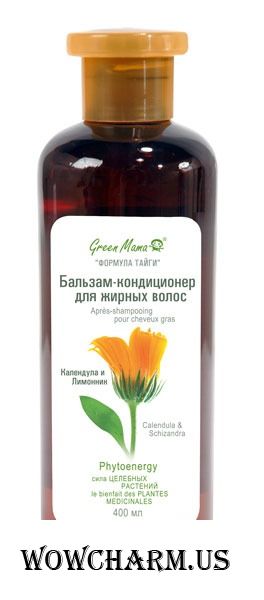 Green Mama / Бальзам-кондиционер для жирных волос Календула и Лимонник
