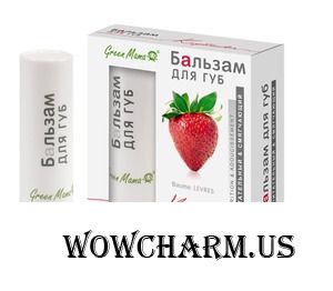 Green Mama / Питательный и смягчающий бальзам для губ Клубника