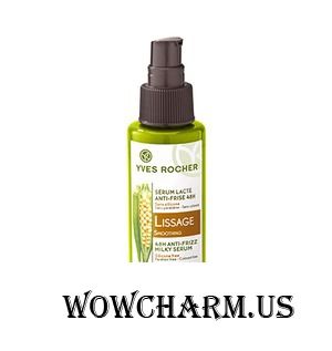 Yves Rocher / Средство для укладки для непослушных волос Soin Vegetal Capillaire Smoothing 48 H Anti-Frizz Milky Serum