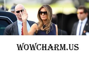 Мелания Трамп в платье с абстрактным рисунком от Delpozo в Гамбурге