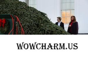 Мелания Трамп с сыном на установке новогодней елки
