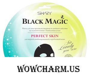 SHARY / Black magic Маска для лица против несовершенств двойного действия на тканевой основе с бамбуковым углем