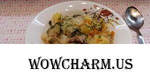 Капуста тушеная с картофелем и мясом или рагу по-домашнему.