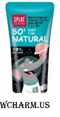SPLAT / Детская зубная паста Junior "So Natural. Бабл гам"