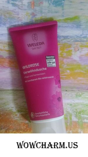 Розовая вуаль органического геля для душа Weleda
