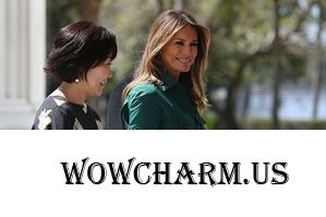 Мелания Трамп в темно-зеленом платье Derek Lam