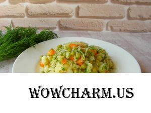 Постный салат с квашеной капустой, по вкусу напоминает винегрет