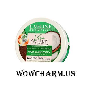 EVELINE / Viva Organic на органическом масле кокоса и bio алоэ вера Крем-сыворотка для лица и тела 48 часов интенсивного увлажнения