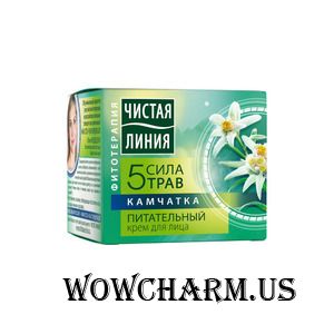 "Чистая линия" / Фитотерапия Сила 5 трав Камчатка Питательный крем для лица