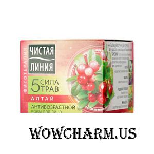 "Чистая линия" / Фитотерапия Сила 5 трав Алтай Антивозрастной крем для лица