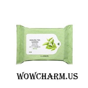 The Saem / Очищающие салфетки Healing Tea Garden Green Tea Cleansing Tissue-20