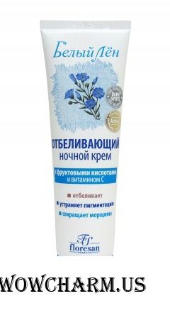 Floresan / Отбеливающий ночной крем, обогащенный витамином С "Белый лен"