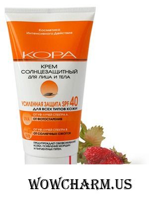 "Кора" / Крем солнцезащитный SPF 40 для лица и тела