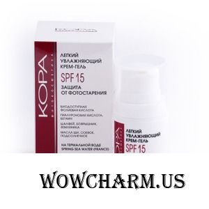 "Кора" / Крем-гель для лица Легкий увлажняющий крем-гель SPF-15 защита от фотостарения
